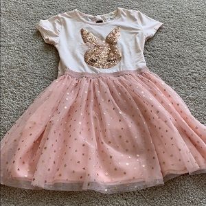 Girls sequin bunny and tulle dress